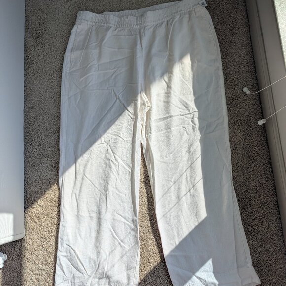NWT - Old Navy High-Waisted Linen-Blend Wide-Leg Pants - Picture 3 of 6
